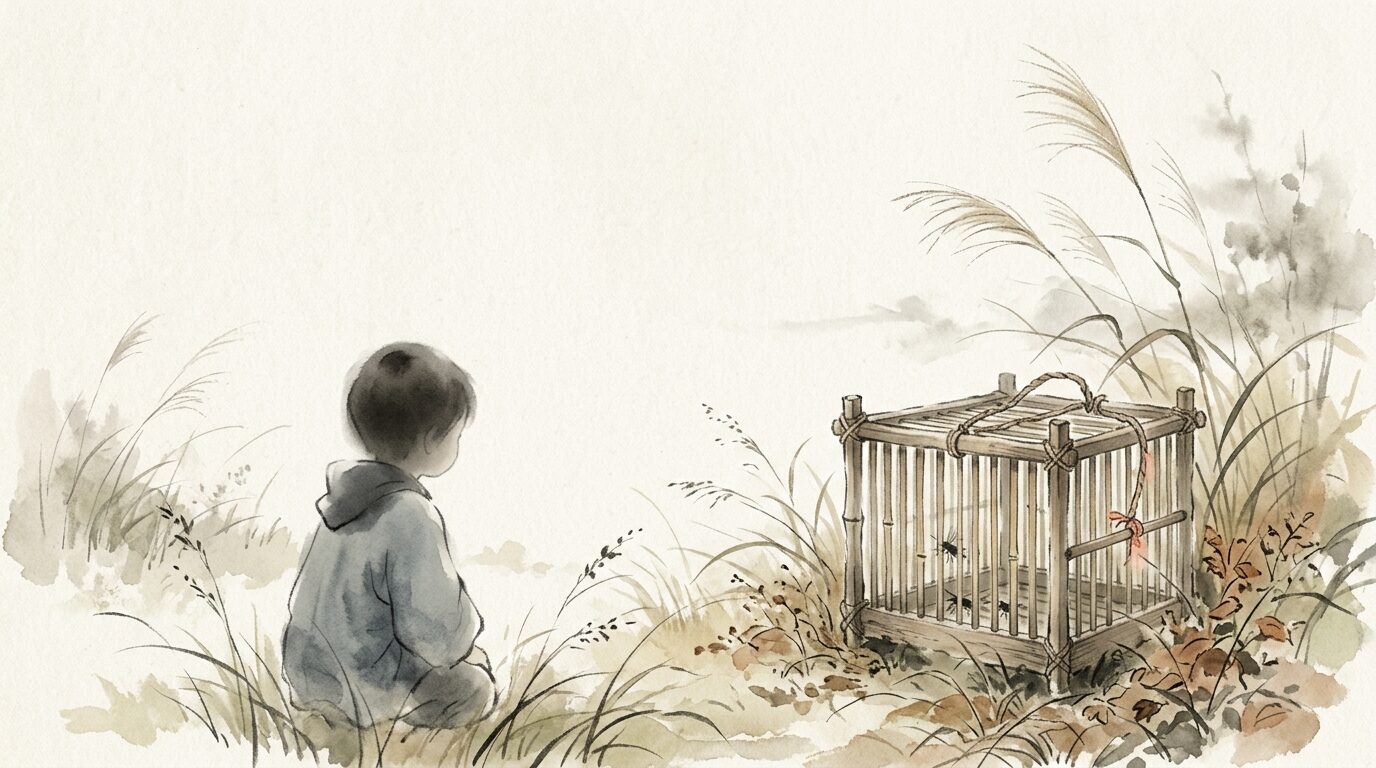 鈴虫といのちのつながり。受け継がれていく小さな命を、子どもがそっと見つめる