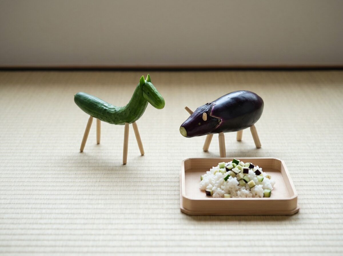 盆棚・精霊馬・水の子のお供え